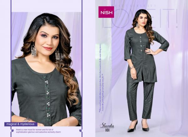 Nish Shweta Rayon Slub Designer Kurti Pent Collection